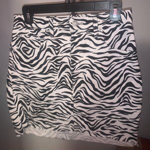 WILFRED FREE zebra print jean skirt